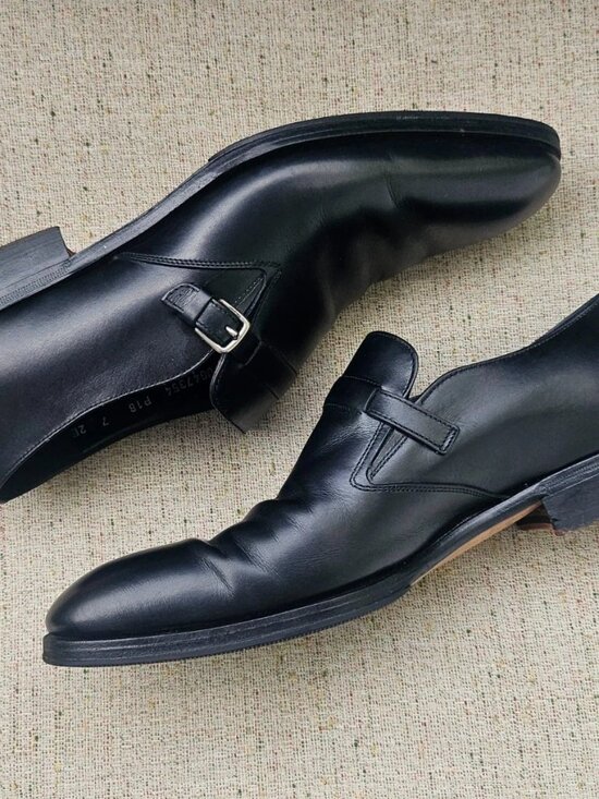 Vintage Salvatore Ferragamo Men Shoes Slip On Black Leather Size 7EE Made Italy main image 9